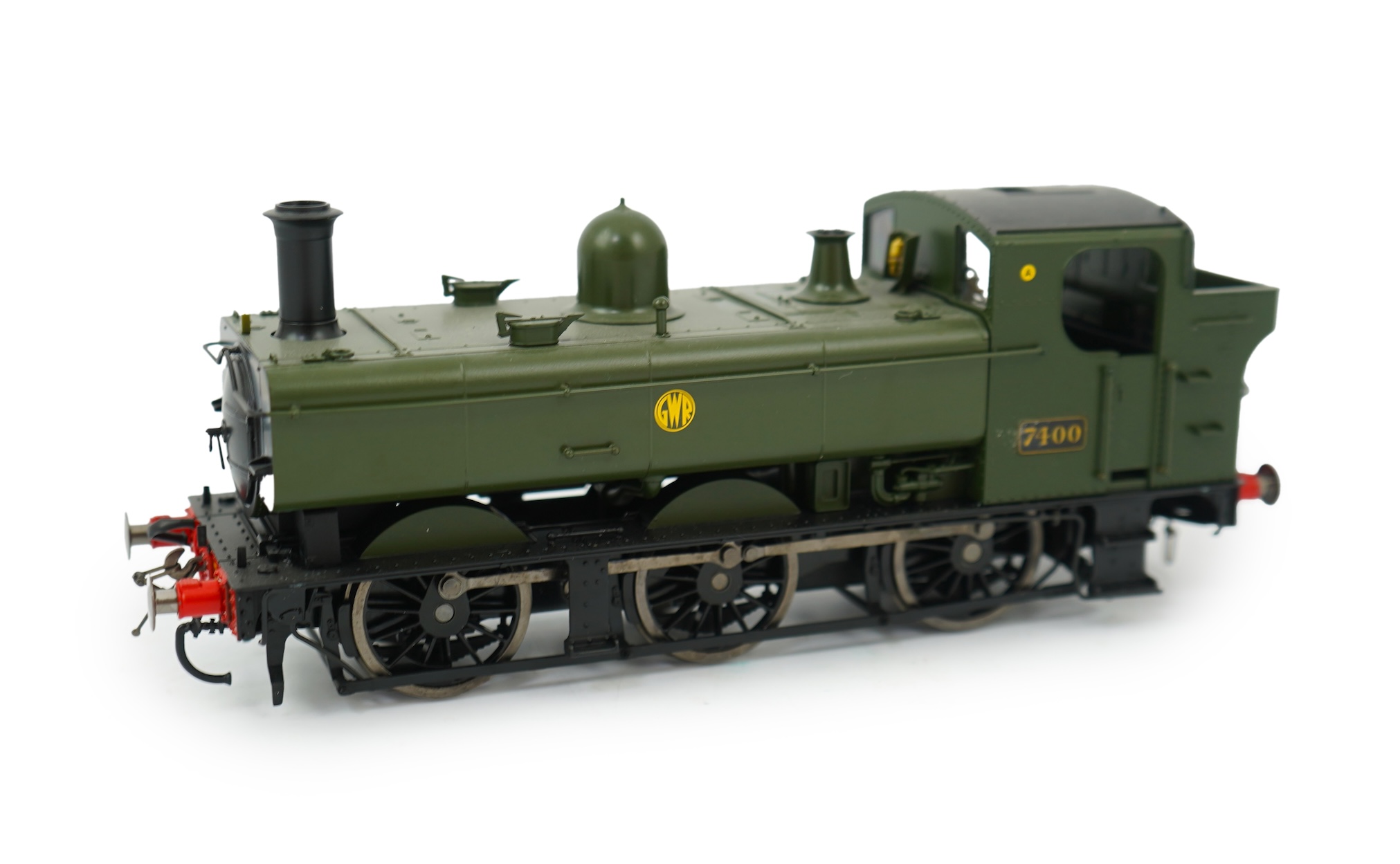 An 0 Gauge ‘Super O’, made in China, model of GWR Class 74xx, 7400, 0-6-0T locomotive, powered for two rail operation.